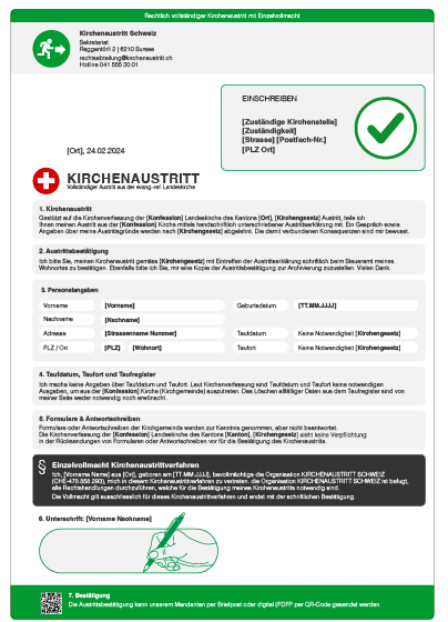 Vorschau Austrittsformular